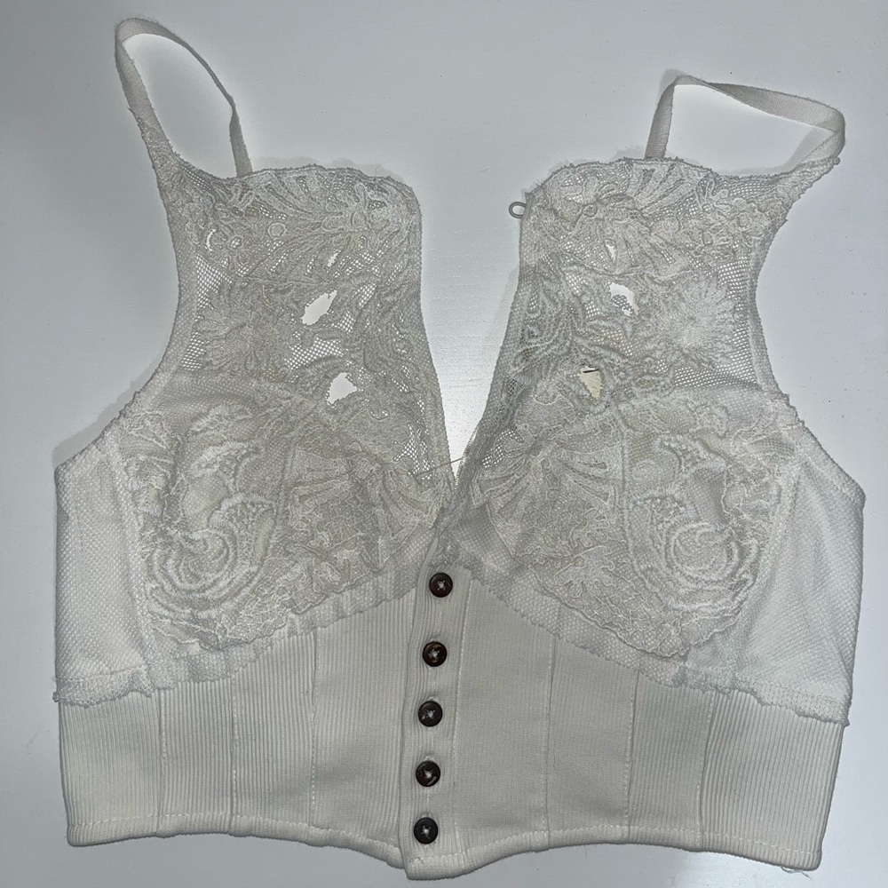 NWT Free People White Lace Top